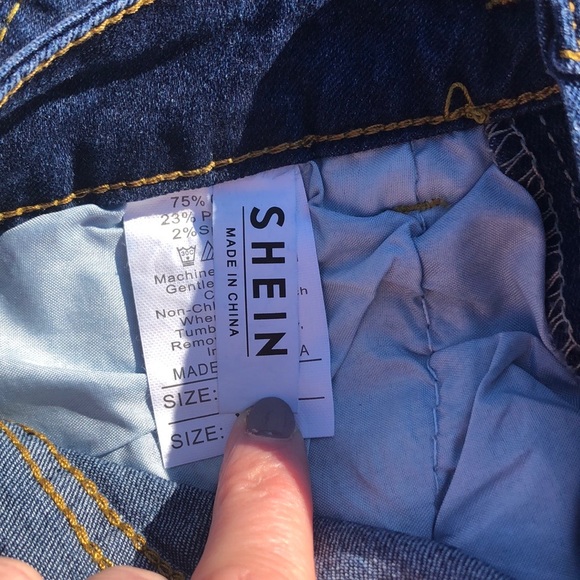 SHEIN Distressed High Rise Stretch Jeans - Picture 6 of 6